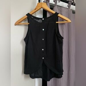 Freebird Black Button-Back Tank Top